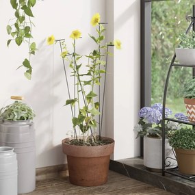 20 db sötétzöld acél kerti növénykaró 61 cm