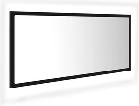 vidaXL fekete akril LED-es fürdőszobai tükör 100x8,5x37 cm