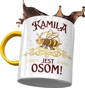 Sárga Bögre Kamilla Lányoknak Ajándék Nyomtatott Fotóval