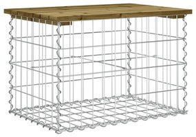 impregnált fenyőfa gabion kerti pad 63 x 44 x 42 cm