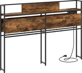 vidaXL Tároló fejtámla polcokkal Füstölt tölgy 135 cm Faanyag