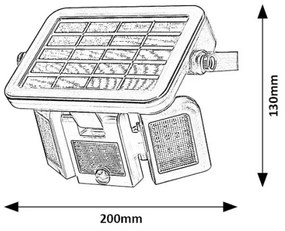 Rabalux 77020 - LED napelemes reflektor érzékelővel LIHULL LED/9,6W/3,7V IP44