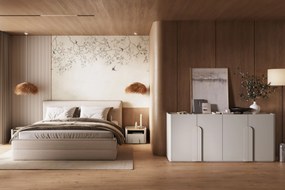 Amilio éjjeliszekrény 50 cm - kasmír / olajozott tölgy / kasmír fogantyú