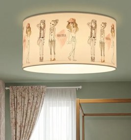 Gyermek mennyezeti lámpa GIRLS VIBES 1xE27/60W/230V, átm. 40 cm, lányoknak