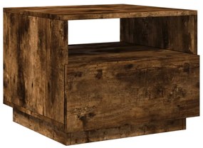 füstös tölgy színű dohányzóasztal LED-lámpákkal 50x49x40 cm