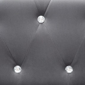 szürke 3 személyes bársony Chesterfield kanapé 199x75x72 cm
