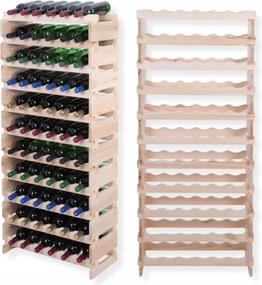 Bortartó állvány moduláris fa palacktartó állvány 11x6 szerszám nélkül keskeny