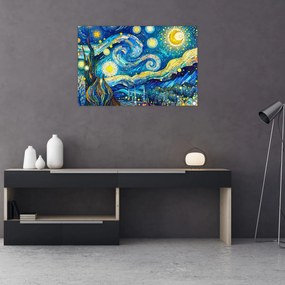 Kép – Csillagos éjszaka mozaikja (90x60 cm)