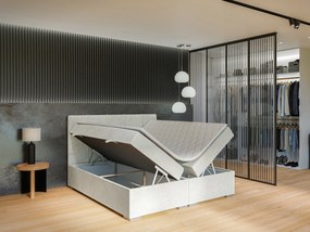 Franciaágy Boxspring 160 cm Ruffy (világosszürke) (matraccal és tárolóhellyel). Akció -17%. 1043447