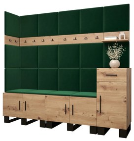 Előszobabútor Amanda 9 (artisan tölgy + zöld). 1085935