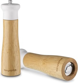 Kézi bambusz só- és borsdaráló, cosmic fehér