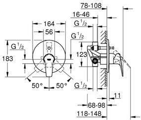 GROHE 29117000 - LINEARE kádcsaptelep, fényes króm