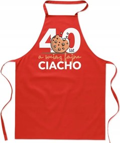 Konyhai Kötény piros Születésnap 40 éves Muffin Női Ajándék FA_467_cw