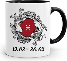 Csillagjegyek Csillagjegy Bögre Fekete Halak fényképes nyomtatással