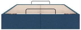 Ottomán ágykeret matrac nélkül kék 120x190 cm szövet