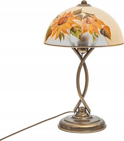 Klasszikus lámpa- Dolgozószoba- Lg/r-régi Arany Lámpabúra Díszített Napraforgó