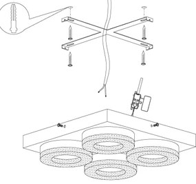 Eglo 95664 - FRADELO LED mennyezeti lámpa 4x4W 230V