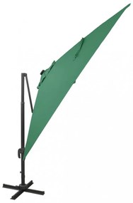 zöld konzolos napernyő rúddal és LED-fényekkel 300 cm
