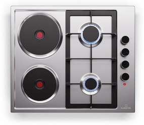 Klarstein MultiChef 4 Hot Plate, villany és gáz főzőlap, 4 főzőzóna, 2 égő, 2 villany főzőlap