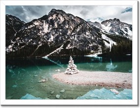 Poszterek keretben 40x30 Hegyi tájkép tóval