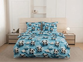 Mikroszálas ágyneműhuzat SKY PANDA kék Ágyneműhuzat mérete: 70 x 80 cm | 140 x 200 cm