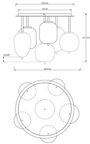 Globo 15345-6D - Felületre szerelhető csillár BLACKY 6xE14/40W/230V fekete