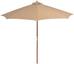 Tópszínű kültéri napernyő farúddal 300 cm