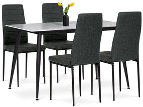 Étkezőszett 4 székkel, 130×70×76 cm, Kerámia Márvány Lappal. ASE-1004 BK2