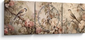 Kép - Vintage madár festmény (órával) (90x30 cm)