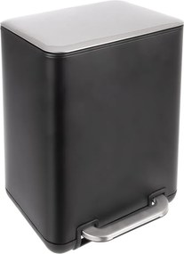 Fekete rozsdamentes acél pedálos szemetes 20 l Black – Orion