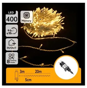 Aigostar - LED kültéri karácsonyi fényfüzér 400xLED/6W/230V 20m IP44 meleg fehér