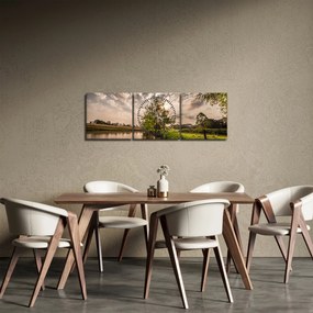 Természet kép sugarakkal (órával) (90x30 cm)