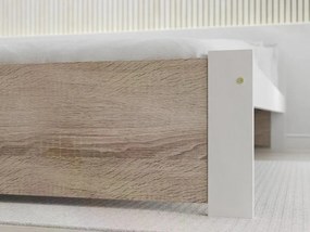 Ágy IKAROS 80 x 200 cm, fehér/sonoma tölgy Ágyrács: Léces ágyrács, Matrac: Coco Maxi 20 cm matrac