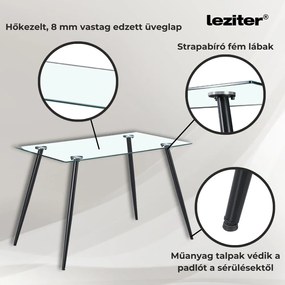 Alen 4+1 étkező garnitúra fekete-fekete
