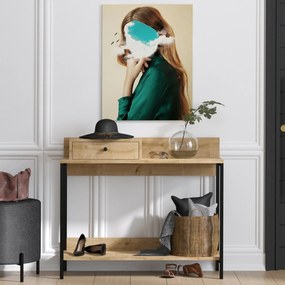 Alix Sapphire Oak konzolasztal