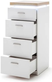 Cali 4 fiókos komód fehér - wotan tölgy