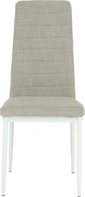 Étkezőszék, bézs szövet/fehér fém, COLETA NOVA