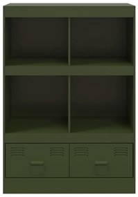 olívazöld acél magasszekrény 67x39x95 cm