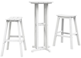 vidaXL Kerti bár szett 3 pcs Fehér HDPE