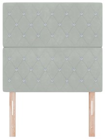 LED fejtámla világosszürke 100 cm bársony