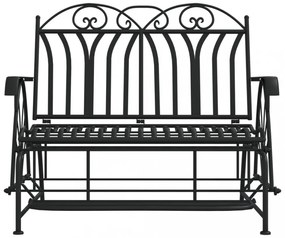 kétszemélyes fekete acél hintapad 114 cm