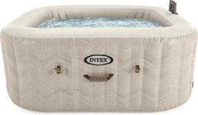 Jacuzzi, INTEX Chevron Deluxe Square S2, 175 x 175 x 71 cm, chevron mintás, 4 személyes, 140 buborékfúvókás, sósvizes rendszer, mobilalkalmazás vezérlés (28446)