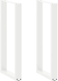 vidaXL 2 db U alakú bárasztalláb fehér 50x(100-101) cm acél