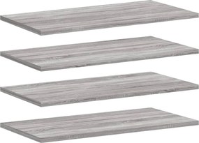 vidaXL 4 db szürke sonoma színű szerelt fa fali polc 60 x 20 x 1,5 cm