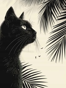 Poszter 75x100cm Elmélkedés a pálmafák árnyékában