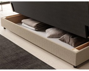 Bézs buklé kinyitható-tárolóhelyes kanapé 197 cm Clareta – ELTAP