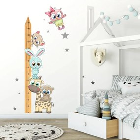 INSPIO Gyerekszobába falmatrica - Állatkás magasságmérő gyerekeknek 150cm-ig