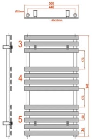 Sapho - Fürdőszobai radiátor JALOUSI 328W/230V 50x94 cm fehér