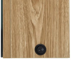 tölgyszínű LED-es tükrös fürdőszobaszekrény 50 x 14 x 60 cm