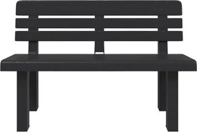 Antracitszürke polipropilén kerti pad 110 x 52 x 71 cm